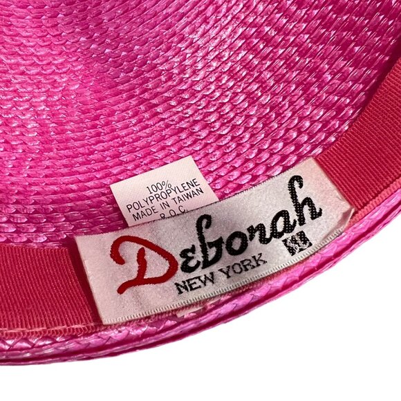 Deborah New York Pink Wide Brim Hat With Sequin Floral Applique - Picture 5 of 14